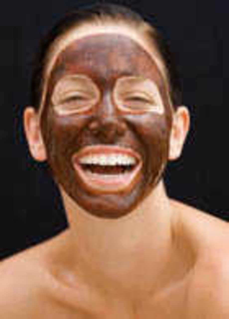 Chocolate facial speech, girl secretary show pussy