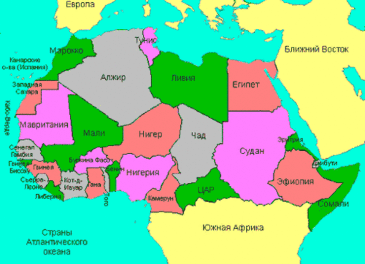 Район какая страна. Страны Северной Африки на карте. Политическая карта Северной Африки. Карта Северной Африки со странами крупно.