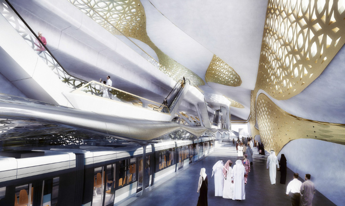 Золотая станция метро в Эр-Рияде, Саудовская Аравия