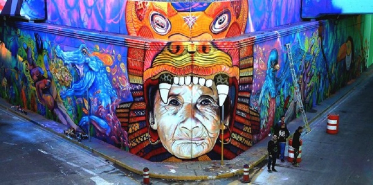 Буэнос-Айрес, Аргентина. Работа стрит-арт художников Martin Ron и THG.
